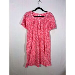 Floral Cottagecore Aria Collection Loungewear Nightgown Womens XL Pink